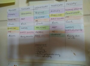 Saliha timetable